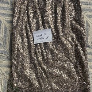 Kay Unger gold Sz2 sequin pencil skirt nwot